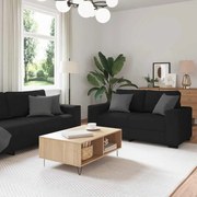 Set Di Divani 2 Pz Con Cuscini Nero İn Tessuto /