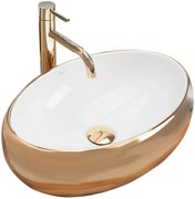 Lavabo da appoggio Rea Linda Gold White