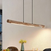 Lampada LED a sospensione Lindby Nekala, nero, legno, lunghezza 120cm