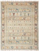 Samarkand Tappeto 190 x 150 Grigio (Pakistan) Annodato A Mano