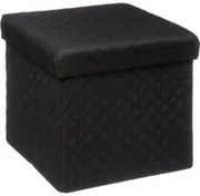 Pouf contenitore pieghevole nero 31x31 cm