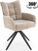 Sedia girevole K540 in tessuto beige
