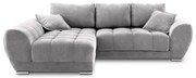 Divano letto angolare grigio chiaro con rivestimento in velluto, angolo sinistro Nuage - Windsor &amp; Co Sofas