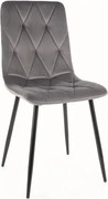 Sedia Tom in velluto grigio Blu14