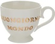 Tazza porcellana bianca Buongiorno Mondo 500 ml Loving