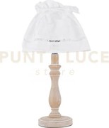 Lume lullaby bianco con legno e paralume in tessuto 1 luce attacco ...