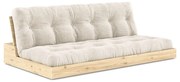 Divano letto in velluto a coste bianco 196 cm Base - Karup Design