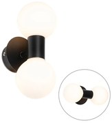 Applique moderno nero IP44 2 luci - CEDERIC