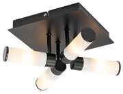 Lampada da soffitto moderna per bagno nera a 4 luci IP44 - Bath