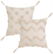 Cuscini decorativi in set da 2 45x45 cm Natural - Casa Selección