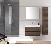 Mobile da bagno sotto lavabo Kora marrone cioccolato L 59.5 x H 50 x P 46 cm 2 cassetti, lavabo posizionabile centralmente non incluso