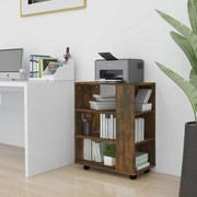 Armadietto Con Ruote Rovere Fumo 60x35x75 Cm Legno Multistrato /