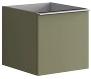 Struttura semi colonna da bagno Pixel 1 cassetto laccato opaco verde salvia L 40 x H 40 x P 45.5 cm