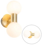 Applique da parete moderna oro IP44 2 luci - Cederic