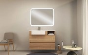 Mobile da bagno sotto lavabo BADEN HAUS PARIS rovere laccato opaco L 100 x H 72 x P 33.5 cm 2 cassetti, lavabo non incluso