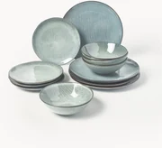 Sango Resona Set Di Piatti 16 Pezzi In Gres Porcellanato Nero Lucido Per 4 Persone – Stoviglie Eleganti E Moderne - 2