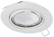 Faretto Ad Incasso Moderno Peneto In Acciaio Bianco 1 Luce Gu10 4,6W