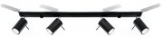 Plafoniera da Soffitto in Acciaio 4xGU10 RING 4L Orientabile Nera Colore del corpo Nero