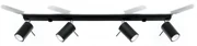Plafoniera da Soffitto in Acciaio 4xGU10 RING 4L Orientabile Nera Colore del corpo Nero