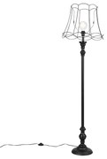 Lampada da terra nera con paralume a gabbia Granny 45 cm - CLASSICO