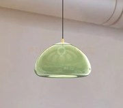 Luxor-v sospensione 1 luce in vetro verde con particolare in ottone...