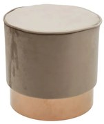 Pouf SANTA CRUZ con tessuto beige e base in metallo