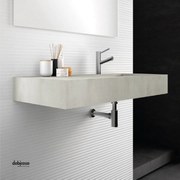 Lavabo Top "Savini Due" In Hpl Da 80 Cm C/Vasca Centrale Beton