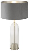 Lampada Scrivania Contemporanea Oxford Acciaio Ottone Tessuto Grigio 1 Luce E27