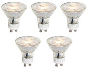 Set di 5 lampadine LED GU10 50mm dimmerabili a 3 livelli Kelvin trasparenti 4,5W 380 lm 2000-2700K