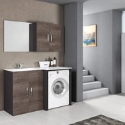 Mobile lavanderia Desi in abs rovere scuro P 68 x L 140 x H 200 cm