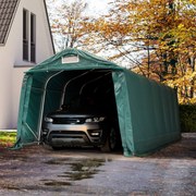 TOOLPORT 3,3x7,2m tenda garage, PVC 800, verde scuro, con statica (sottofondo in cemento) - (68537)
