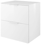 Mobile da bagno sotto lavabo Neo bianco laccato lucido L 60 x H 65 x P 48 cm 2 cassetti, lavabo non incluso