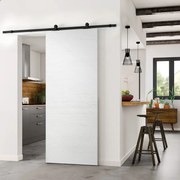 Porta scorrevole reversibile Mast in mdf bianco, L 93 x H 212 cm, con binario Retro