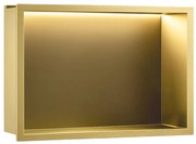 MENSOLA BAGNO LED 30x45 brush gold