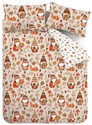 Set copripiumino e federa arancione e marrone per letto matrimoniale 200x200 cm Woodland Gonks – Catherine Lansfield