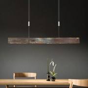 Lampada LED a sospensione Malu di Quitani, ossidata oro, lunghezza 100 cm dimmerabile, Ottone / Oro, Soggiorno / Sala da pranzo, Alluminio, Moderno