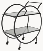 Carrello da portata con piani in vetro Loft