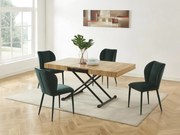 Tavolo allungabile e sollevabile 2 in 1 MDF e Acciaio Naturale e Nero - MORIALA