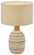 Lampada Da Scrivania Calipso Ceramica Multicolor Tessuto Bianco 1 Luce E14