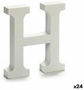 Lettera H Legno Bianco (2 x 16 x 14,5 cm) (24 Unità)