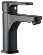 Miscelatore lavabo nero opaco in ottone serie Paco