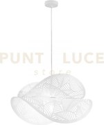 Lampadario a sospensione rhei-leaf bianca doppio diffusore 1 luce a...