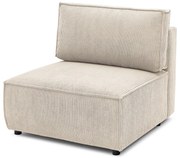 Modulo divano in velluto a coste color crema, pezzo centrale Nihad modular - Bobochic Paris