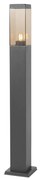 Lampada da esterno moderna a palo grigio scuro con vetro fumé 80 cm - Malios