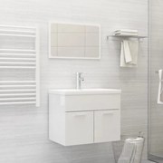 Set mobili da bagno bianco lucido in truciolato