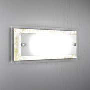 Applique Moderna Tray Metallo Bianco Vetro Foglia Oro 2 Luci E27