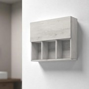 Pensile orizzontale con anta e vani a giorno 60x22 Quercia Bianco