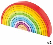 Puzzle di Legno per Bambini Woomax Arcobaleno 11 Pezzi 2 Unità