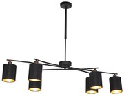 Lampada a sospensione moderna nera regolabile 6 luci - Lofty