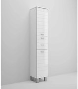 Colonna Portaoggetti a Terra 195 Cm Due Ante Due Cassetti Savini "Rigo" Bianco Lucido